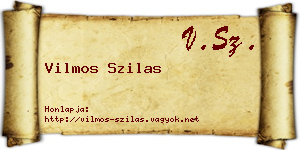 Vilmos Szilas névjegykártya